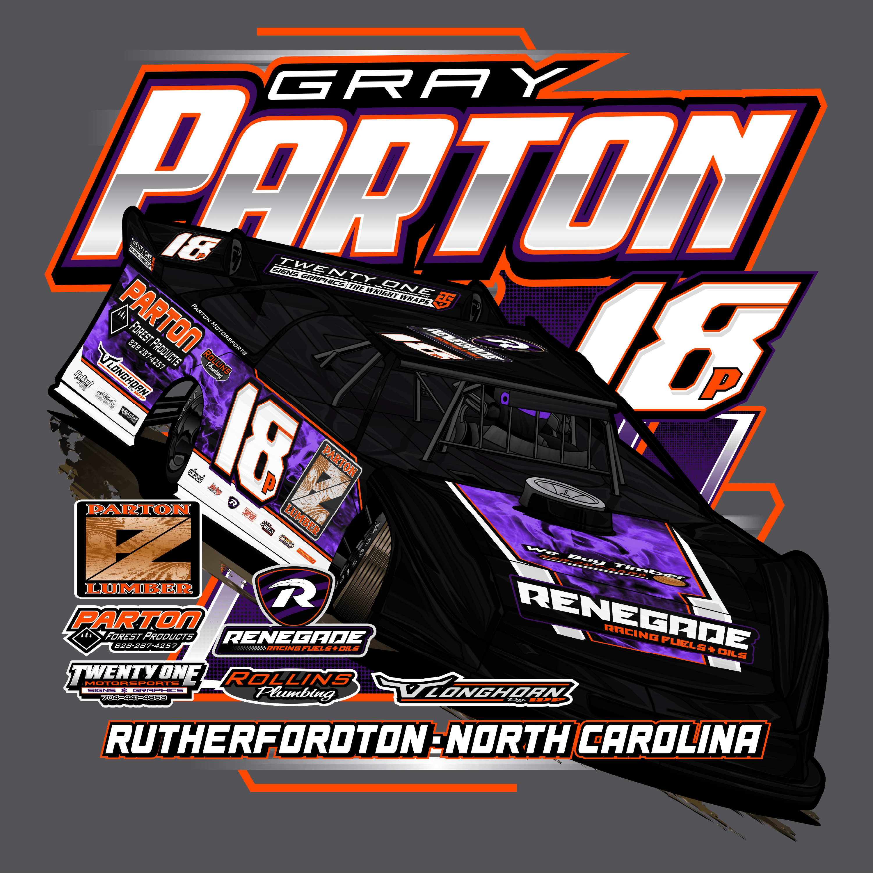 Gray Parton Charcoal 2026 Action Crewneck
