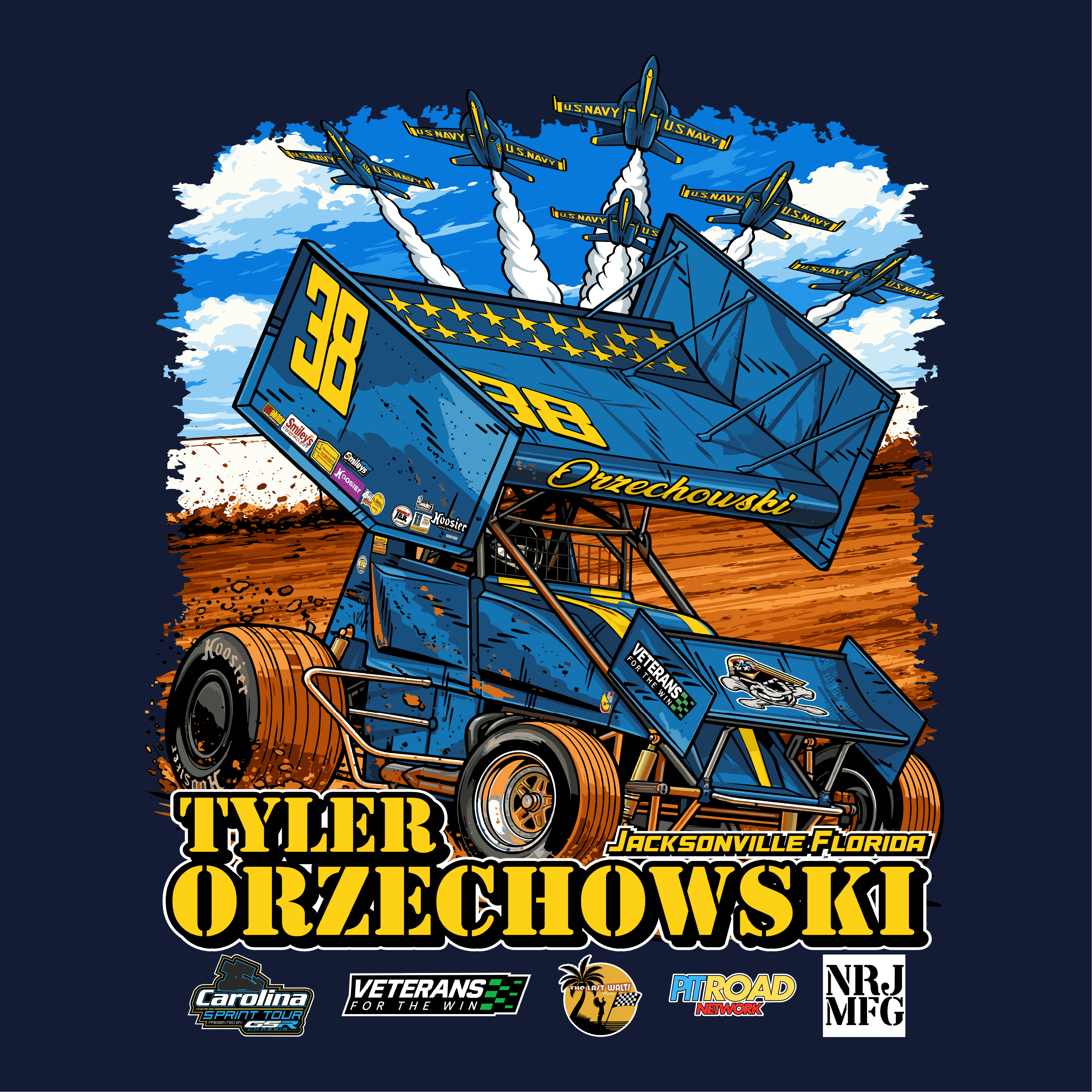 Tyler Orzechowski 2026 Blue Angels Navy T-Shirt