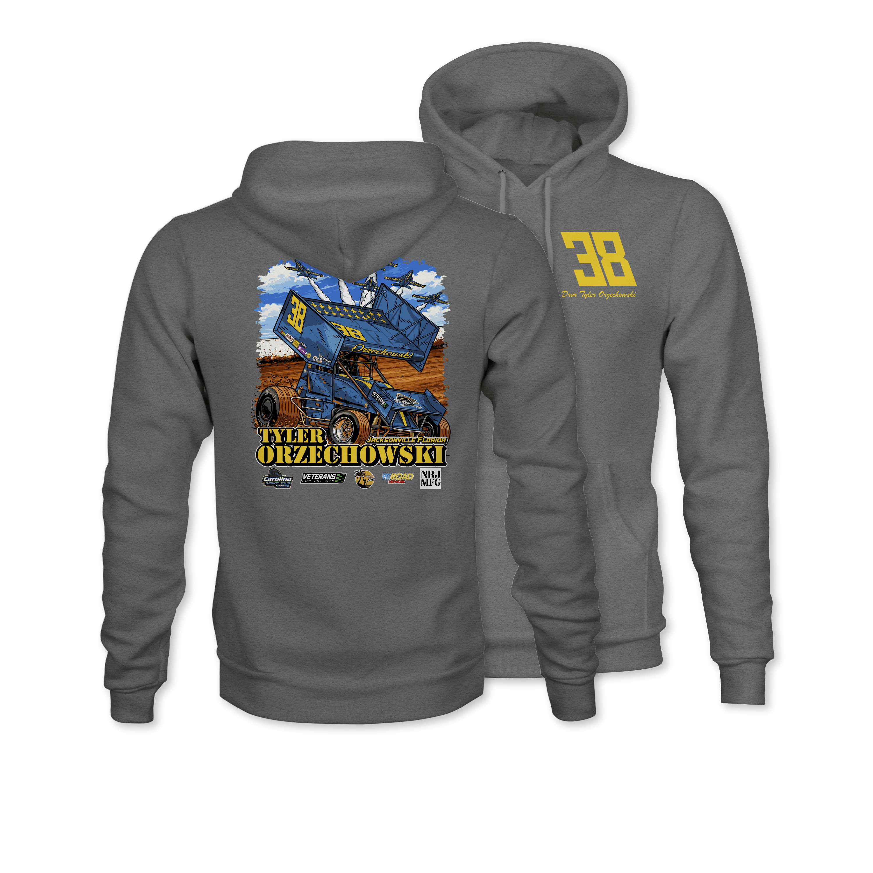 Tyler Orzechowski 2026 Blue Angels Gunmetal Hoodie