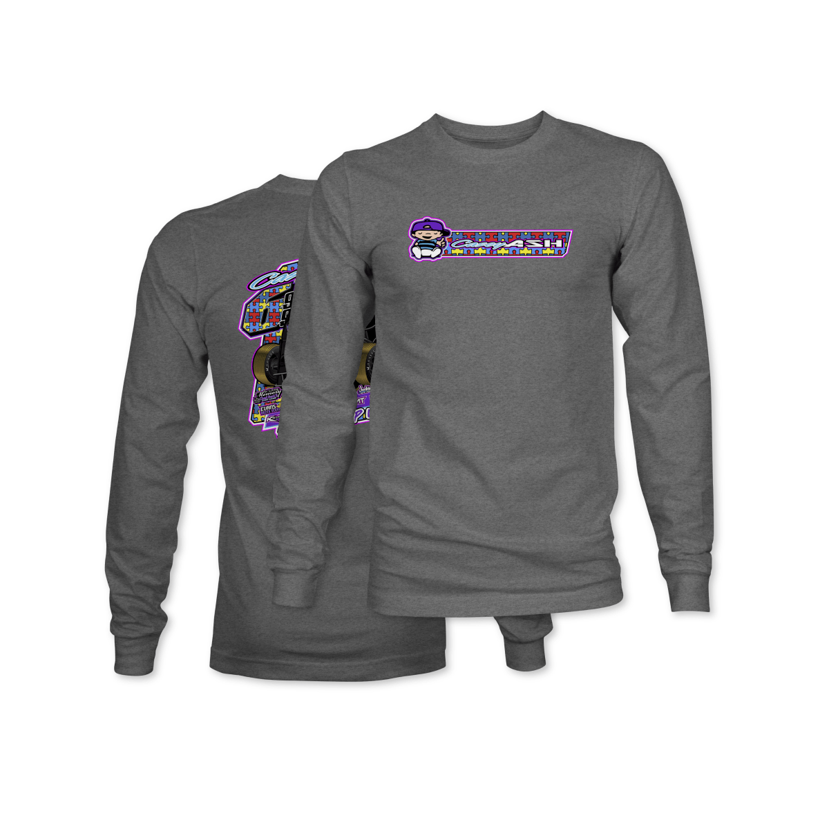 Casey Ash Gunmetal 2025 Autism Awareness Long Sleeve Shirt