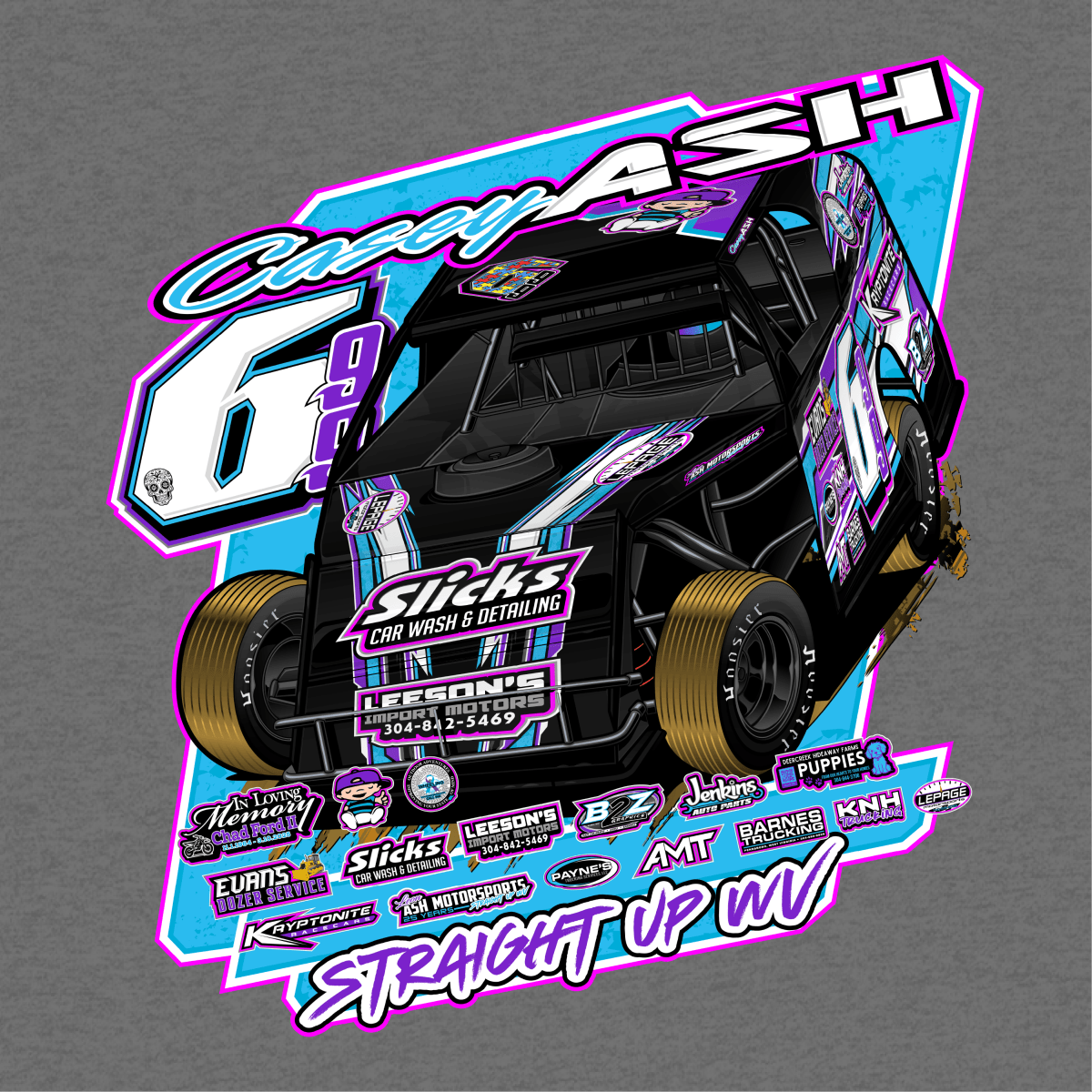 Casey Ash Gunmetal 2025 Dirt Modified Hoodie