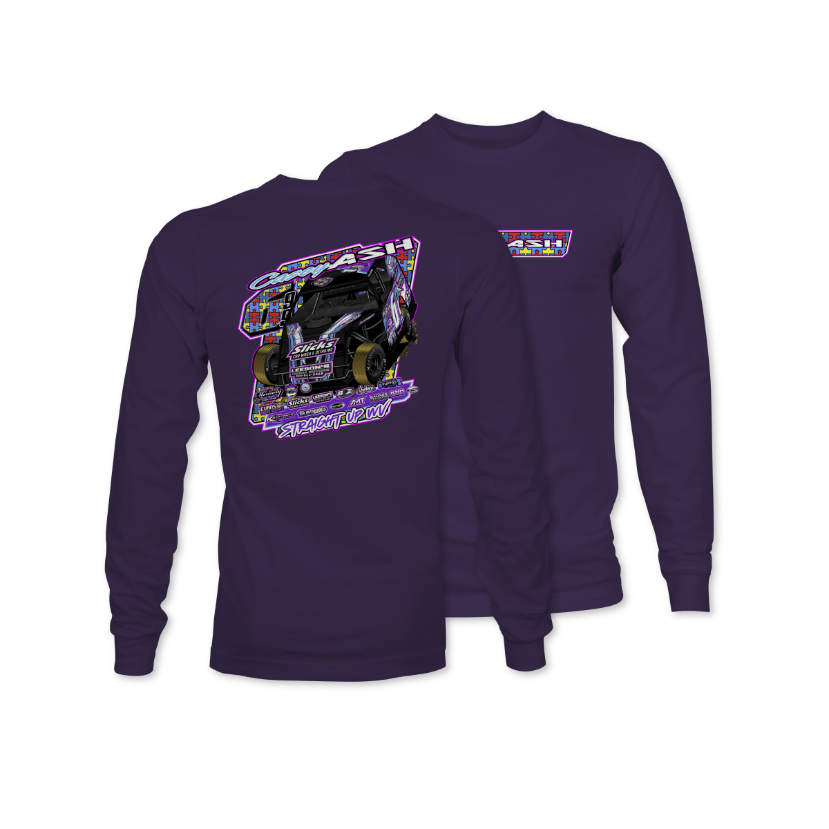 Casey Ash Purple 2025 Autism Awareness Long Sleeve Shirt