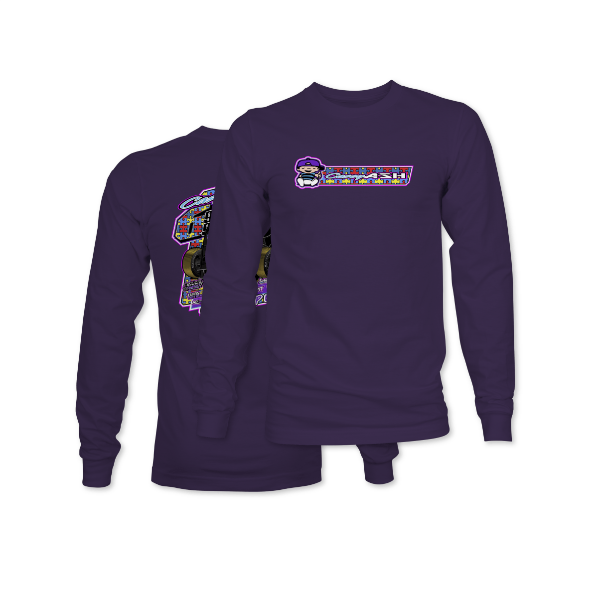 Casey Ash Purple 2025 Autism Awareness Long Sleeve Shirt