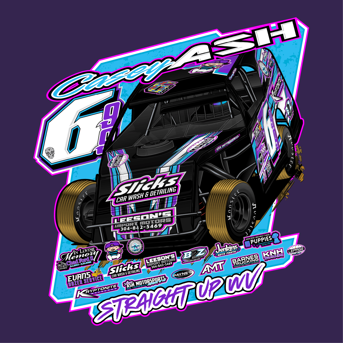 Casey Ash Purple 2025 Dirt Modified Long Sleeve Shirt