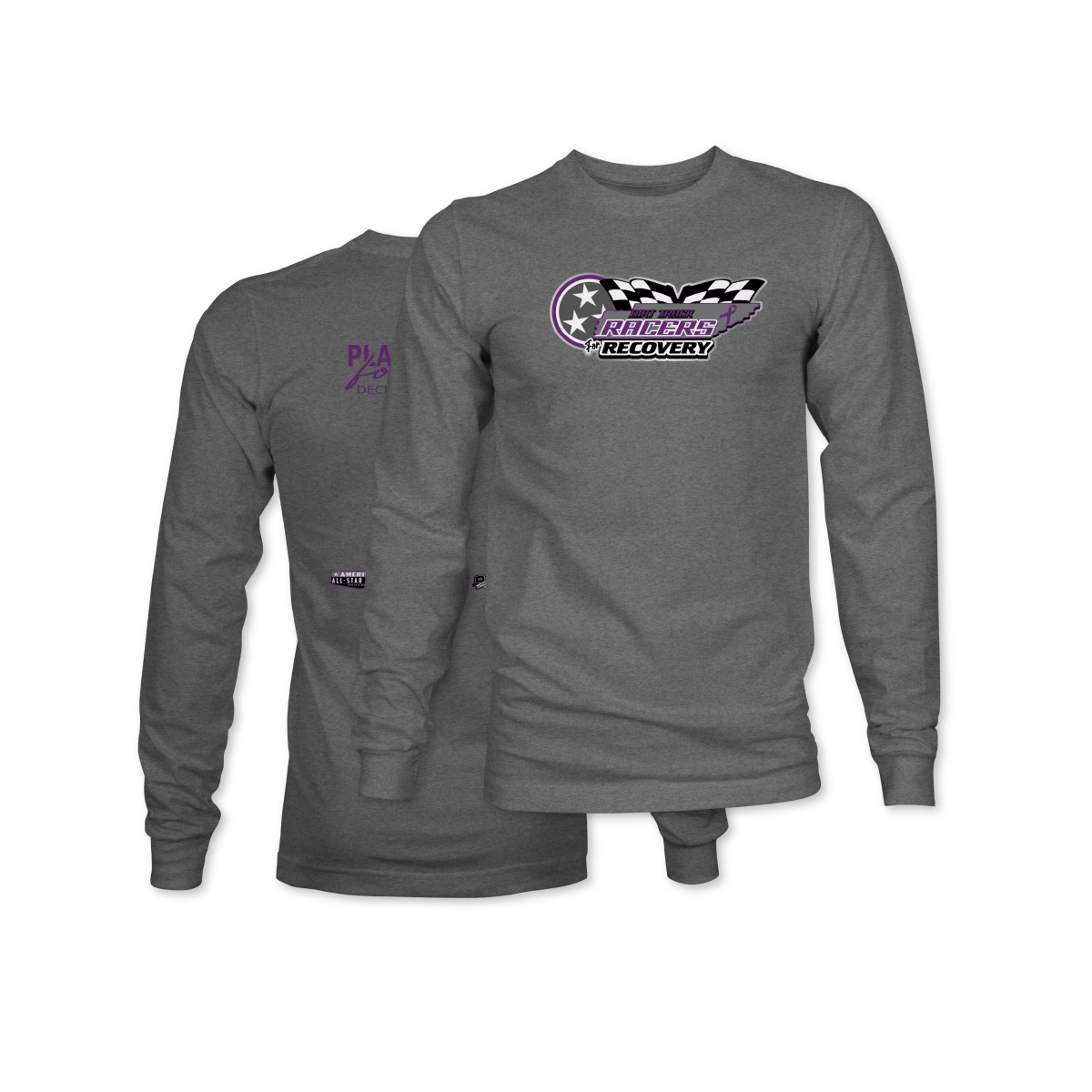 Dirt Track Racers for Recovery Gunmetal Jeremiah 29:11 Long Sleeve