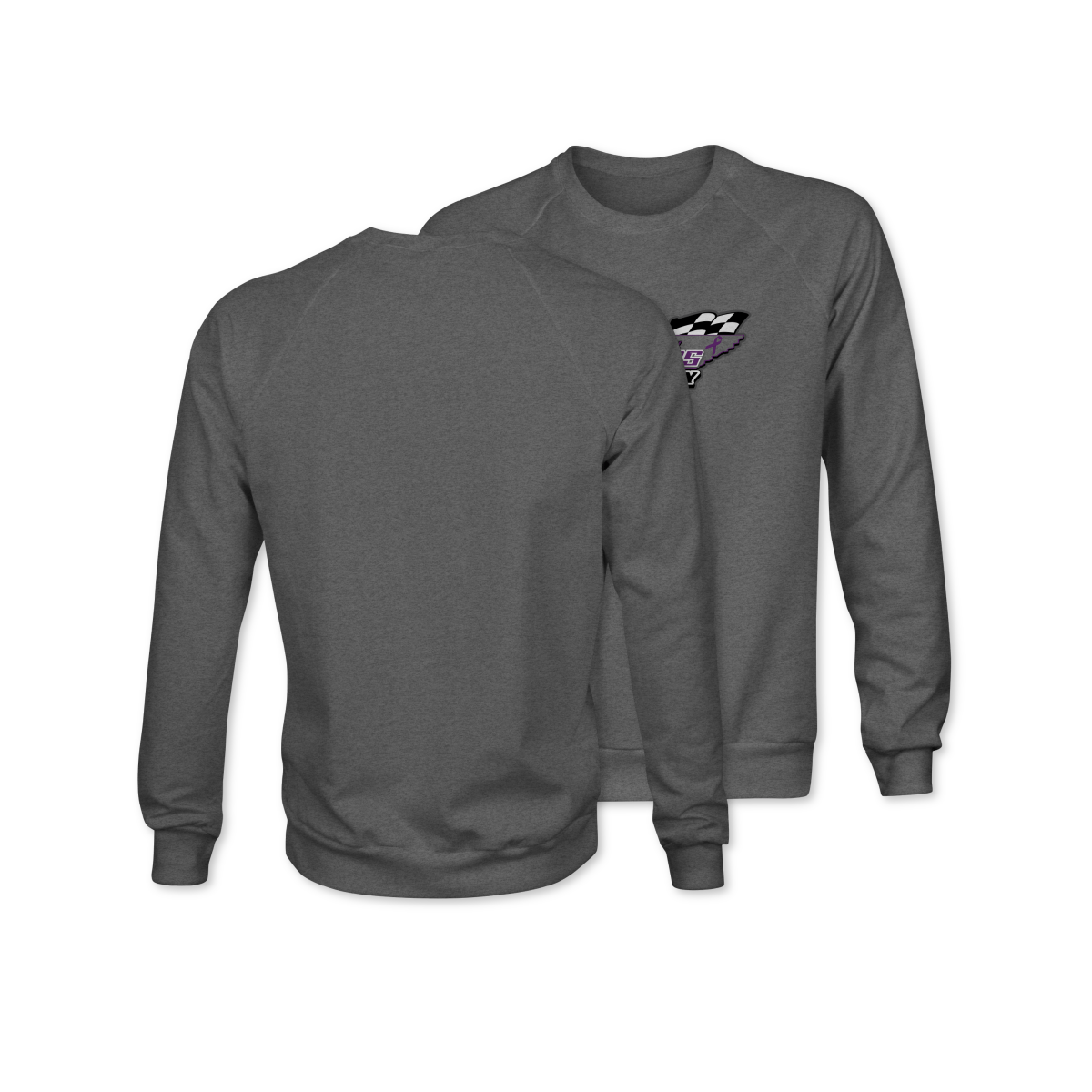 Dirt Track Racers for Recovery Gunmetal Logo Crewneck