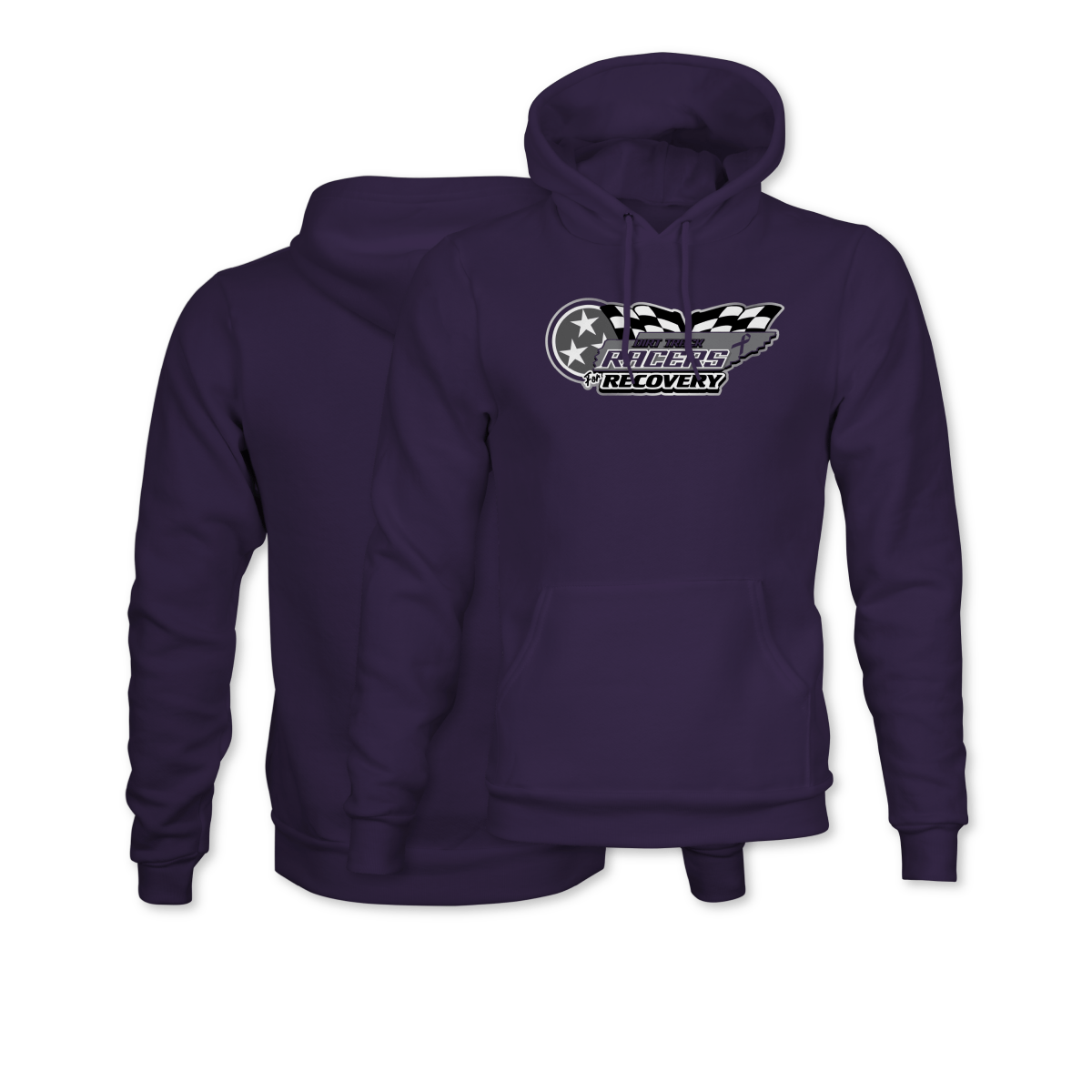 Dirt Track Racers for Recovery Purple Logo Hoodie