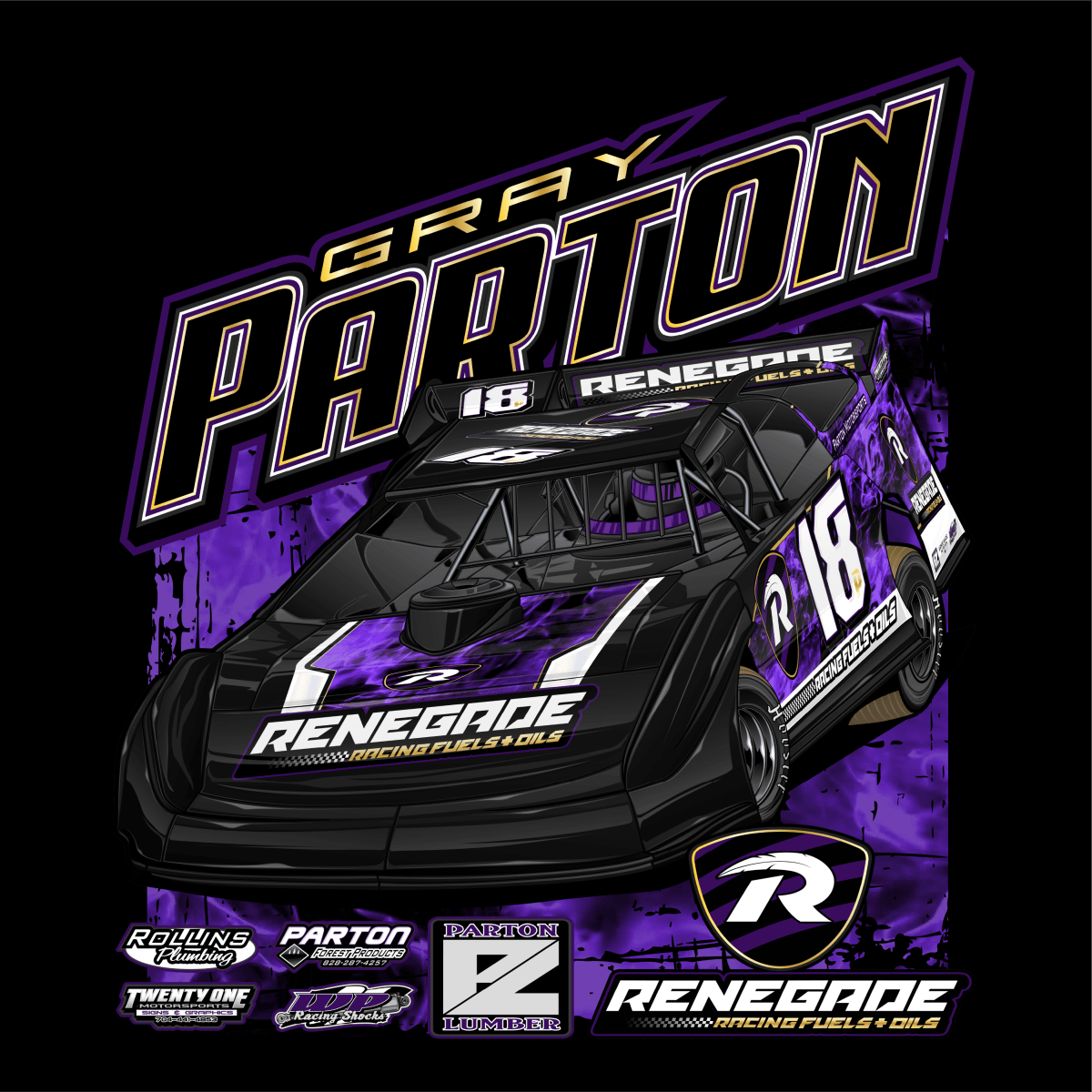 Gray Parton Black 2025 Renegade Shirt
