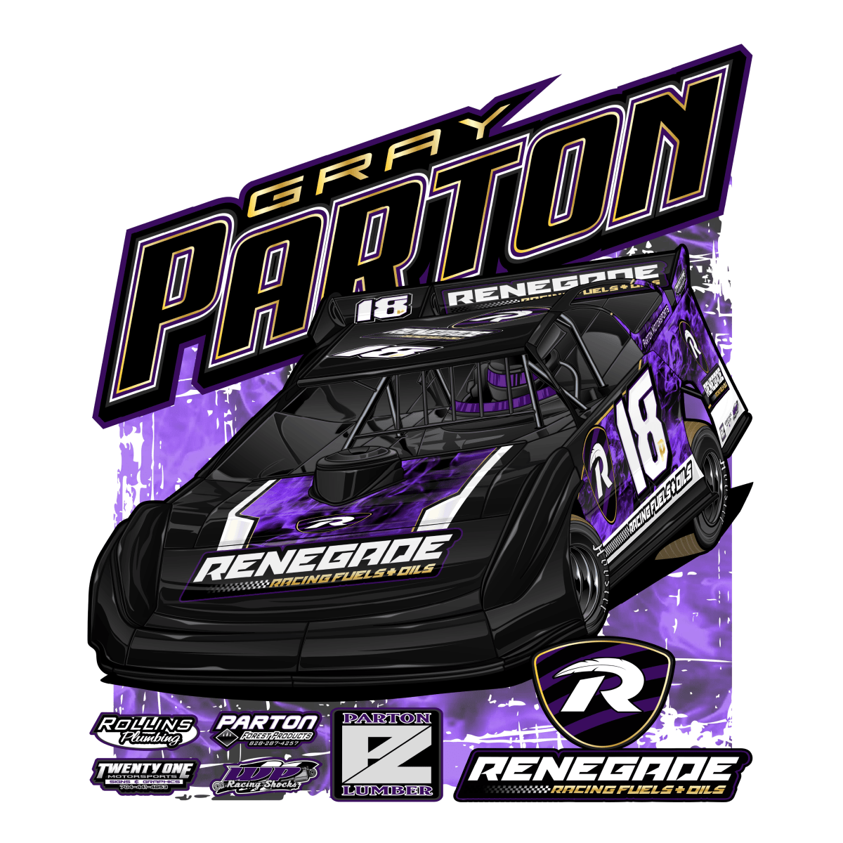 Gray Parton White 2025 Renegade Hoodie