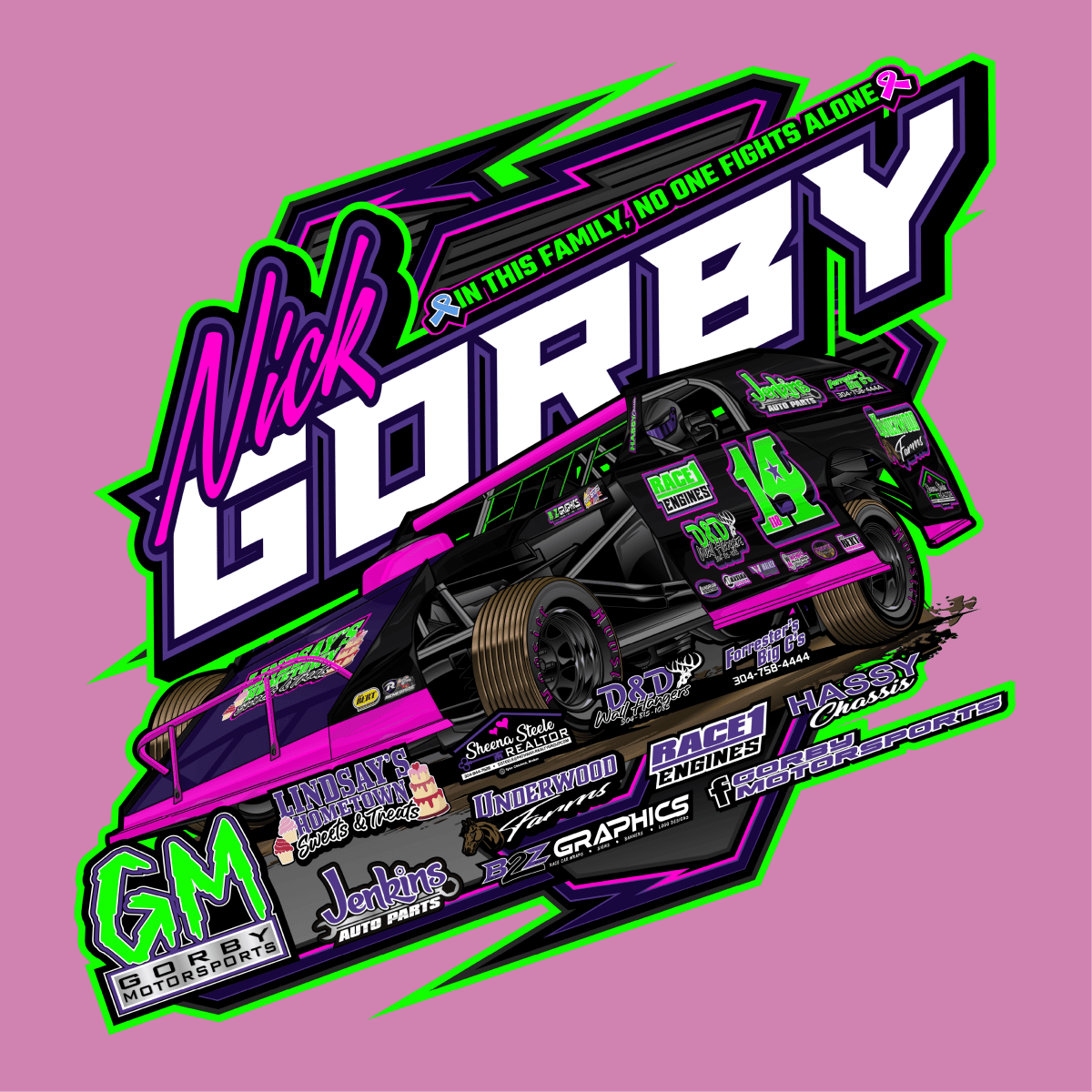 Nick Gorby Pink 2025 Dirt Modified Shirt