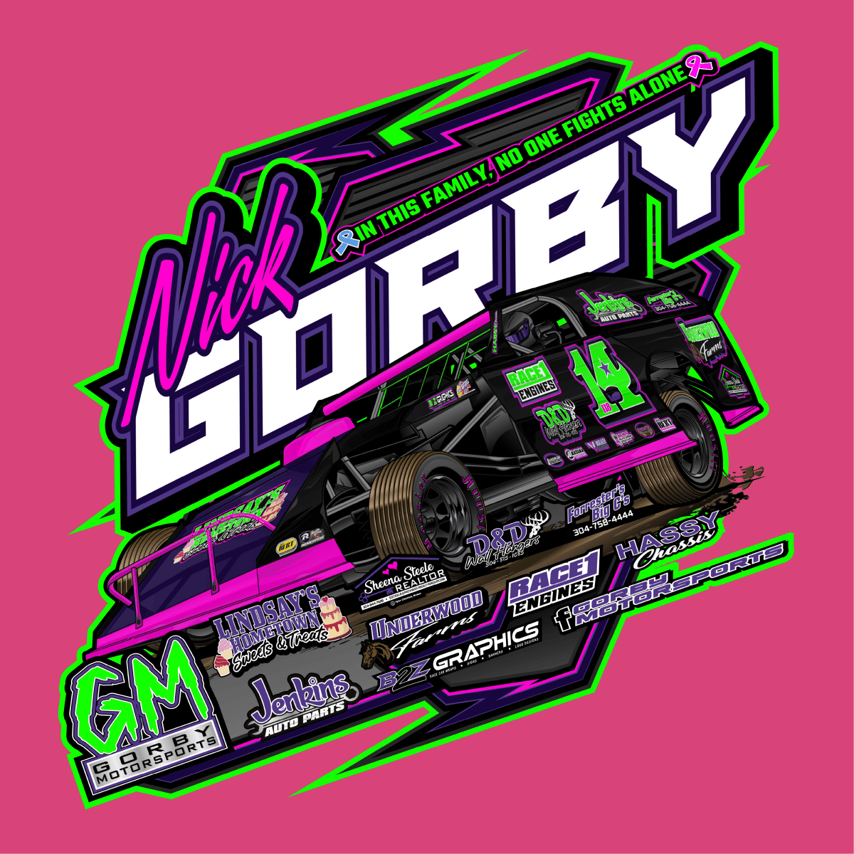 Nick Gorby Pink 2025 Dirt ModifiedHoodie