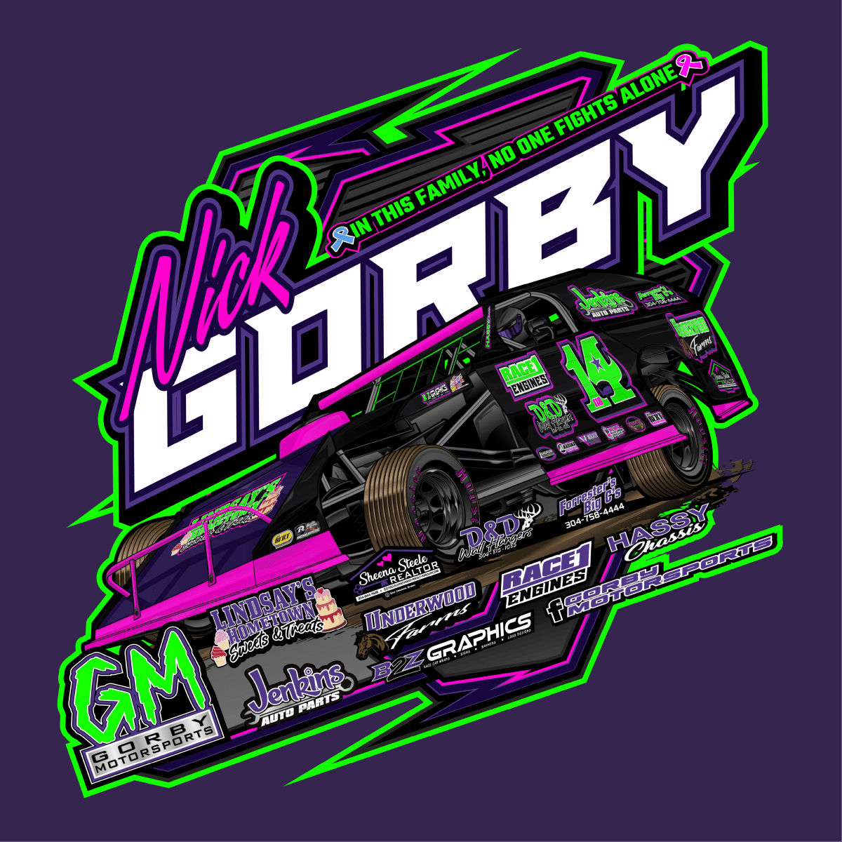 Nick Gorby Purple 2025 Dirt ModifiedHoodie