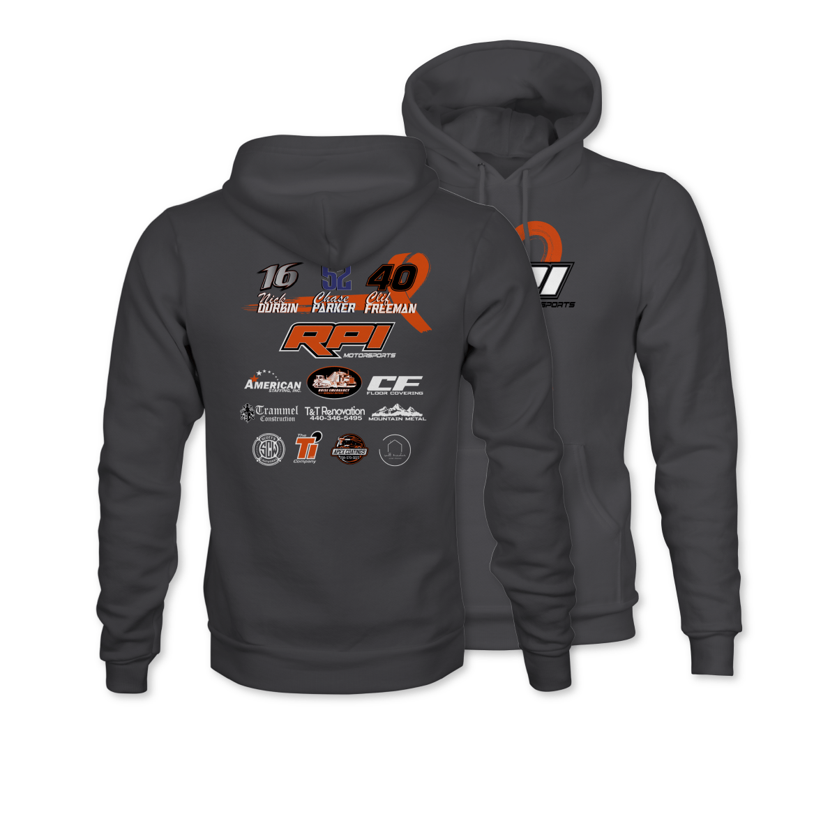 RPI Motorsports Charcoal 2025 Crew Hoodie