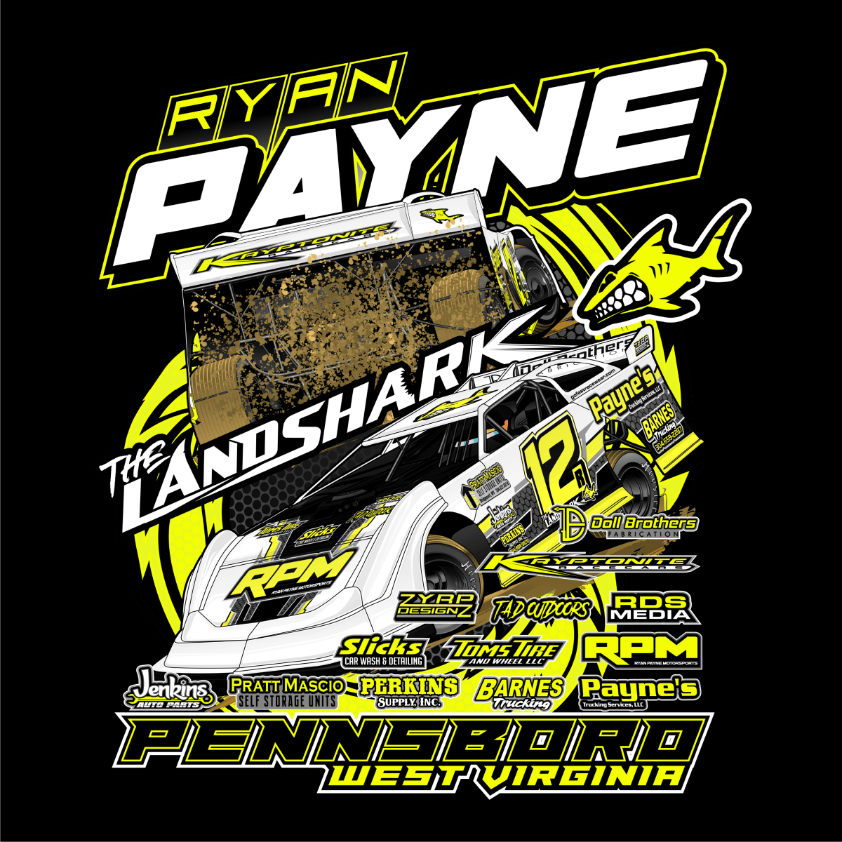 Ryan Payne Black 2024 Dirt Late Model Hoodie