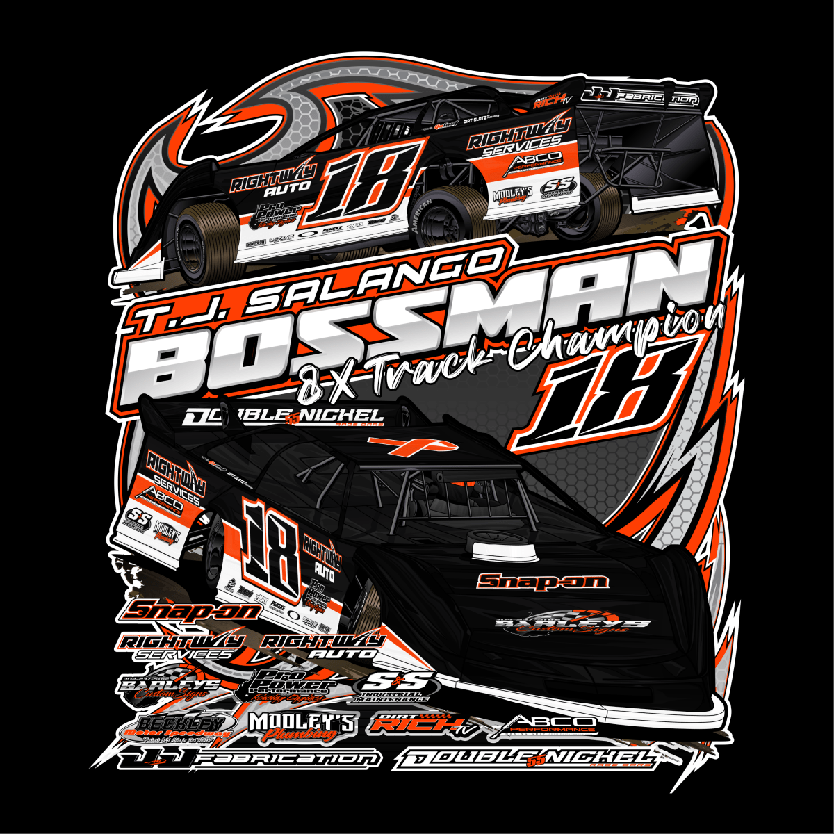 T.J. Salango Black 2025 Dirt Late Model Hoodie