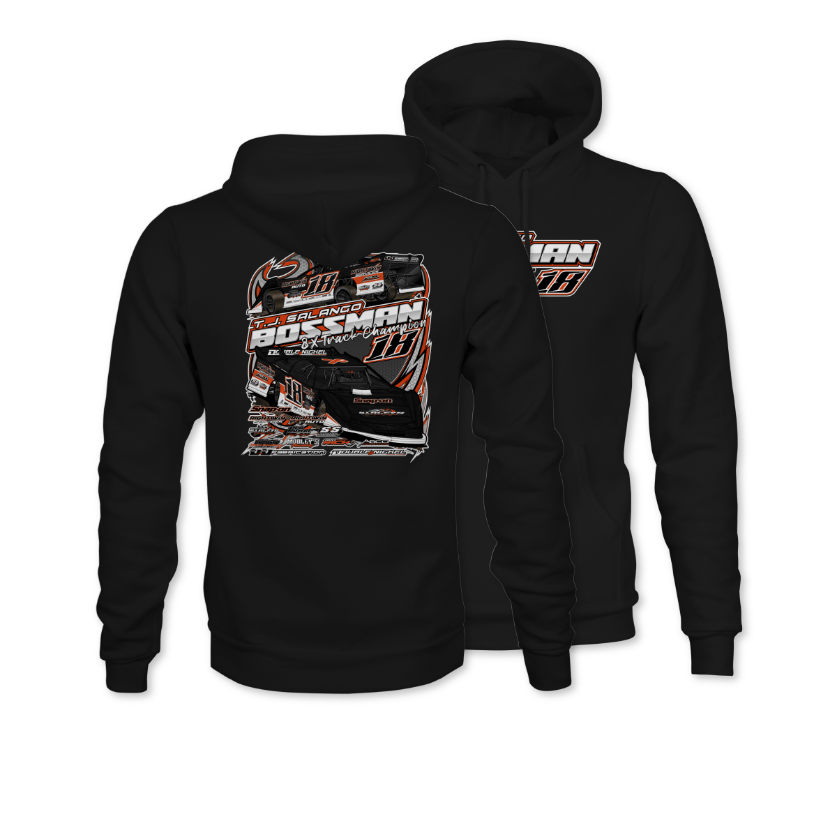 T.J. Salango Black 2025 Dirt Late Model Hoodie