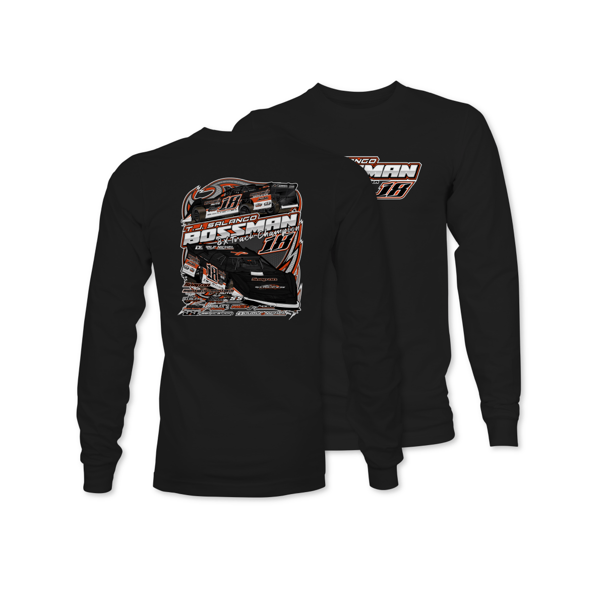 T.J. Salango Black 2025 Dirt Late Model Long Sleeve Shirt