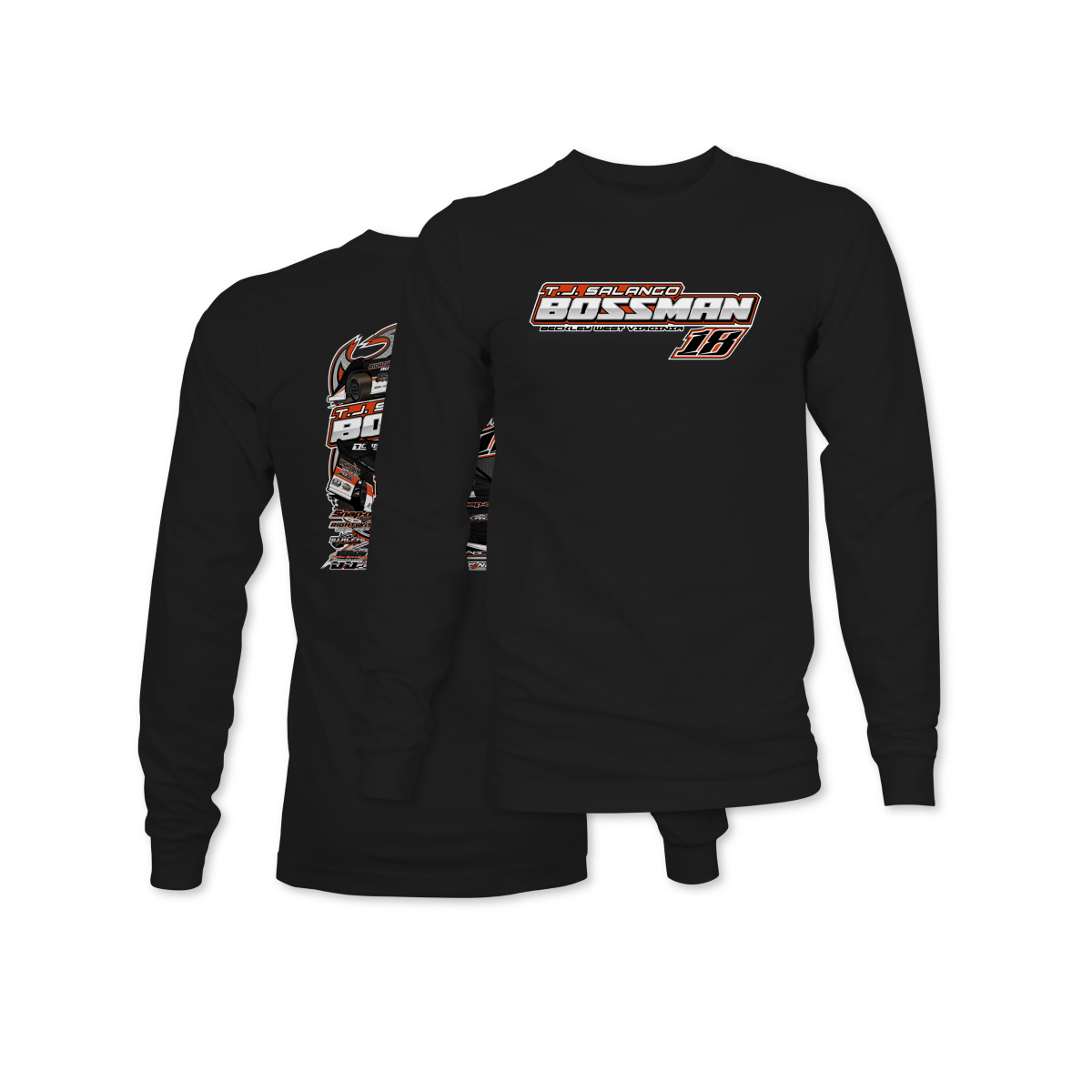 T.J. Salango Black 2025 Dirt Late Model Long Sleeve Shirt