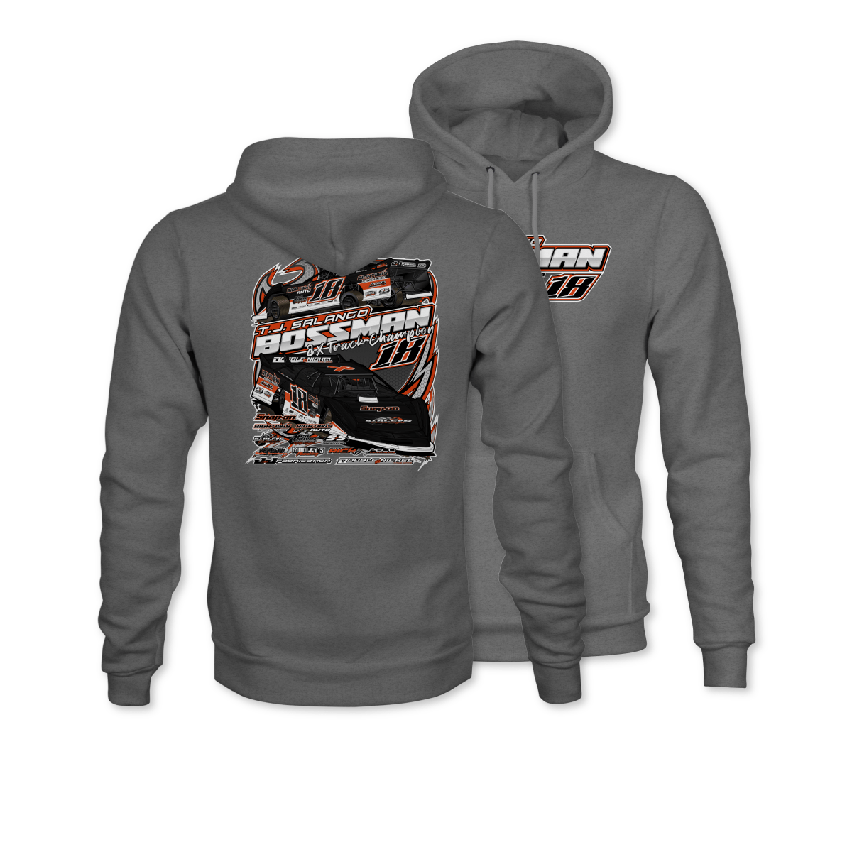 T.J. Salango Gunmetal 2025 Dirt Late Model Hoodie