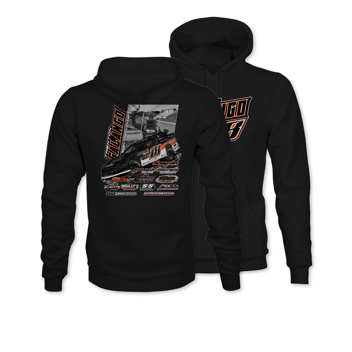 Trenton Salango Black 2025 Street Stock Champion Hoodie