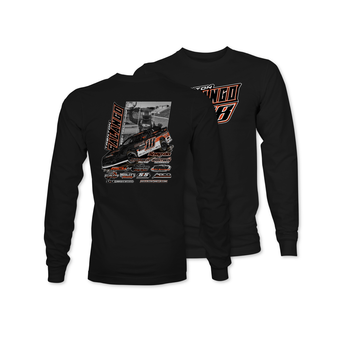 Trenton Salango Black 2025 Street Stock Champion Long Sleeve Shirt