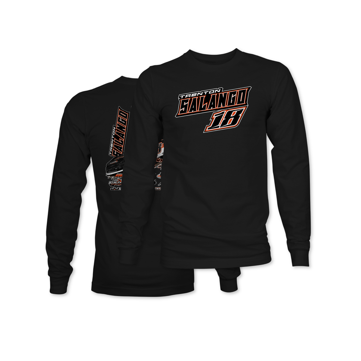 Trenton Salango Black 2025 Street Stock Champion Long Sleeve Shirt