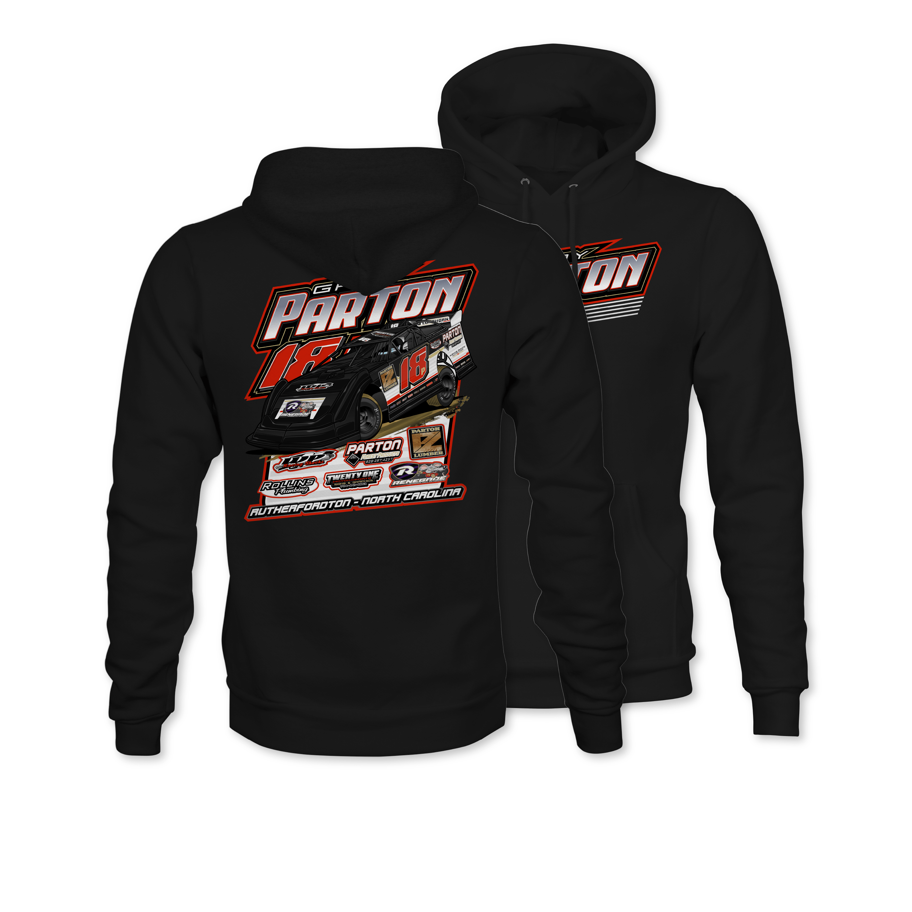 Gray Parton 2024 Racing Hoodie - Black