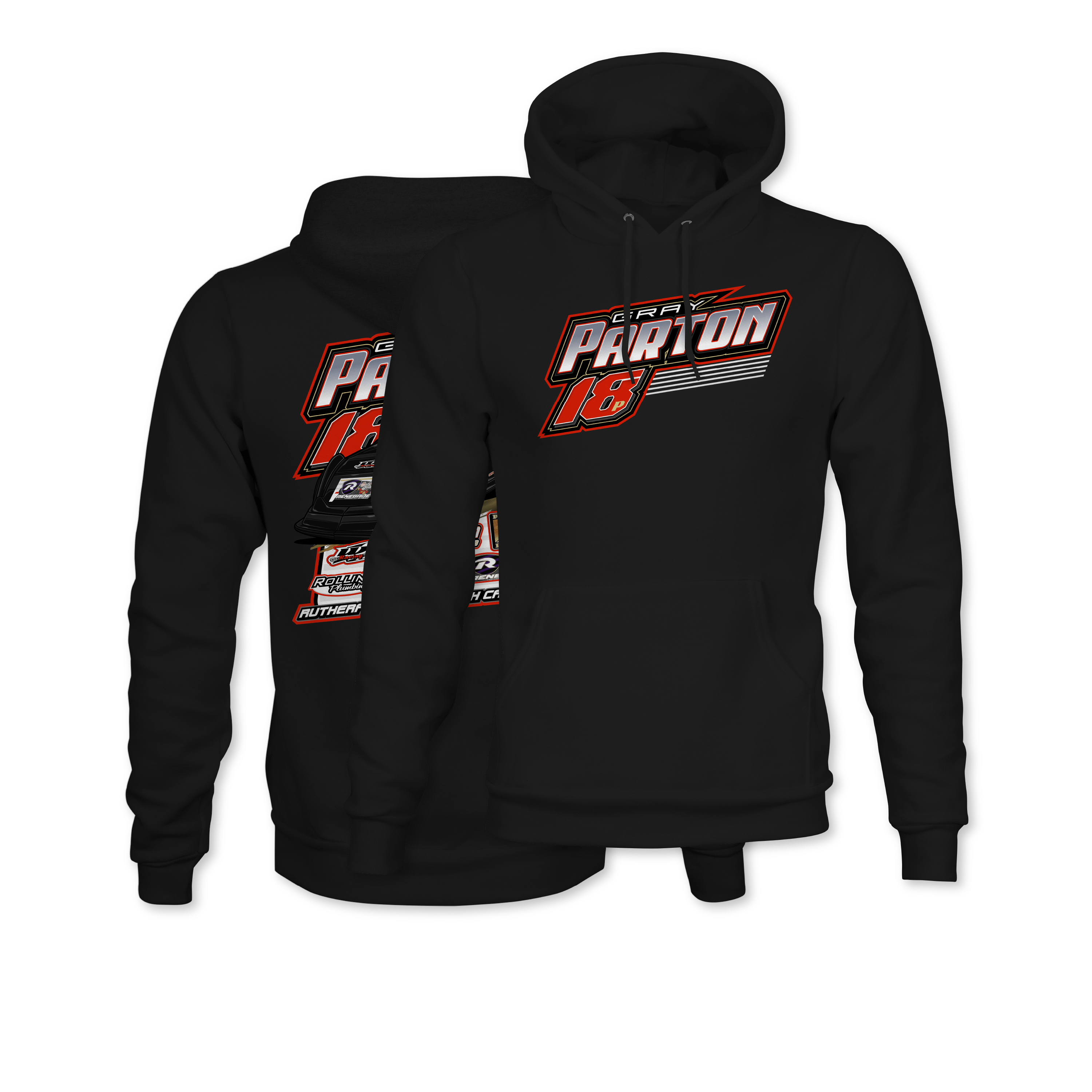 Gray Parton 2024 Racing Hoodie - Black