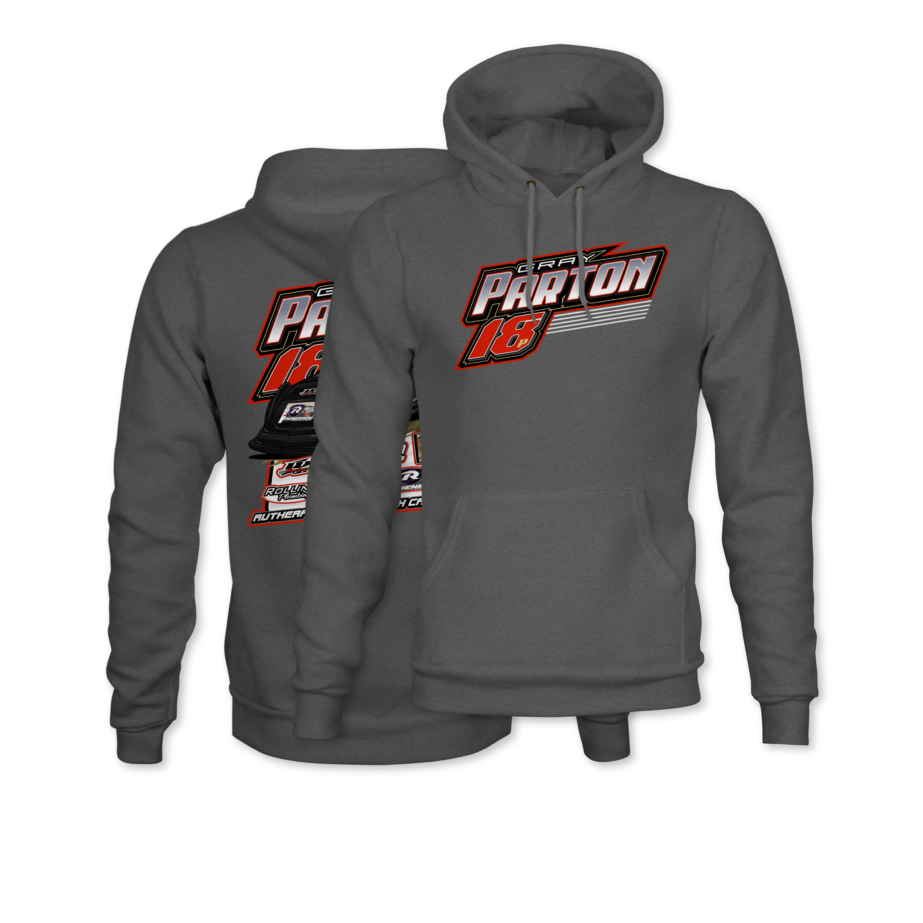 Gray Parton 2024 Racing Hoodie - Gunmetal