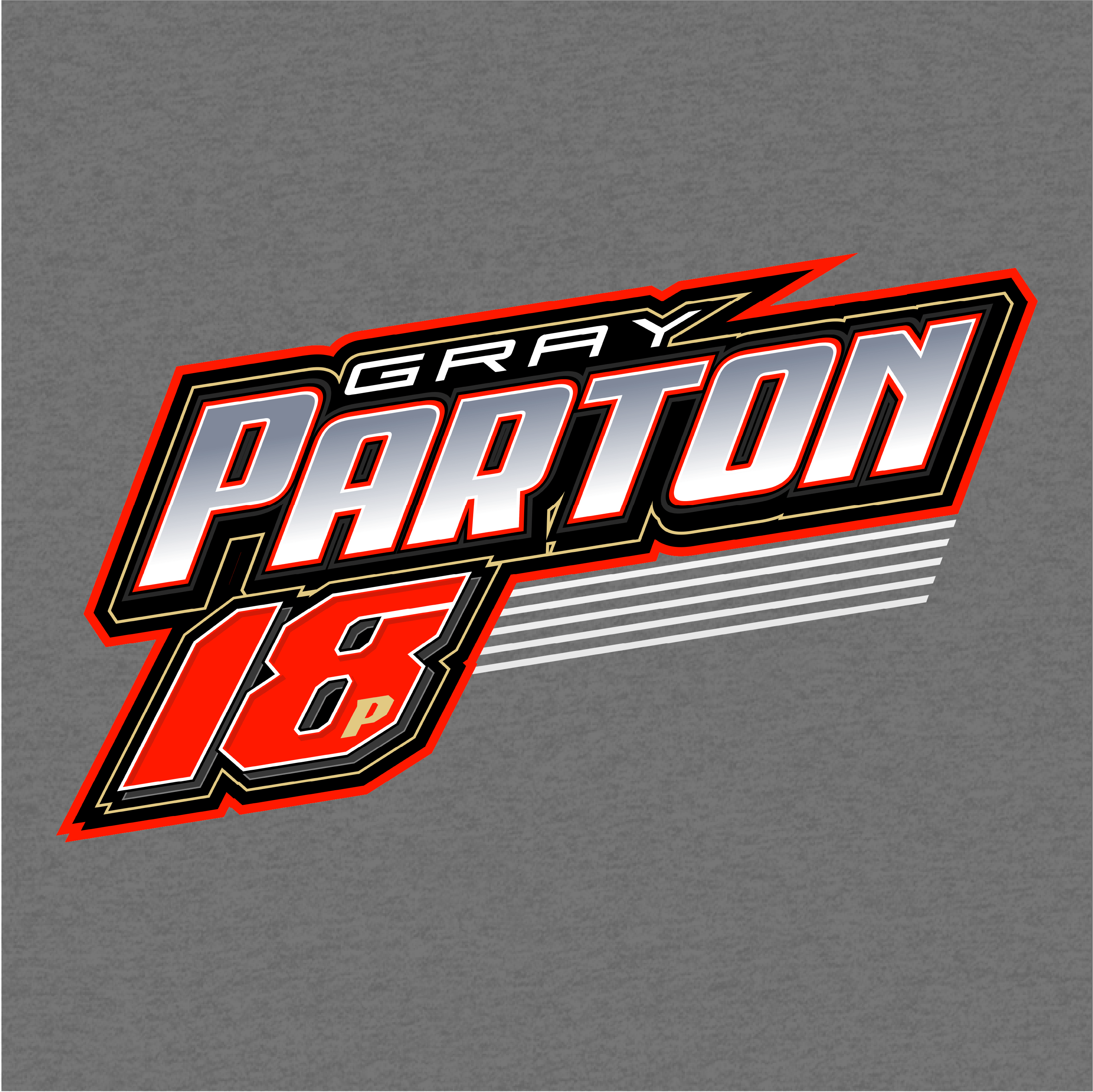 Gray Parton 2024 Racing Hoodie - Gunmetal