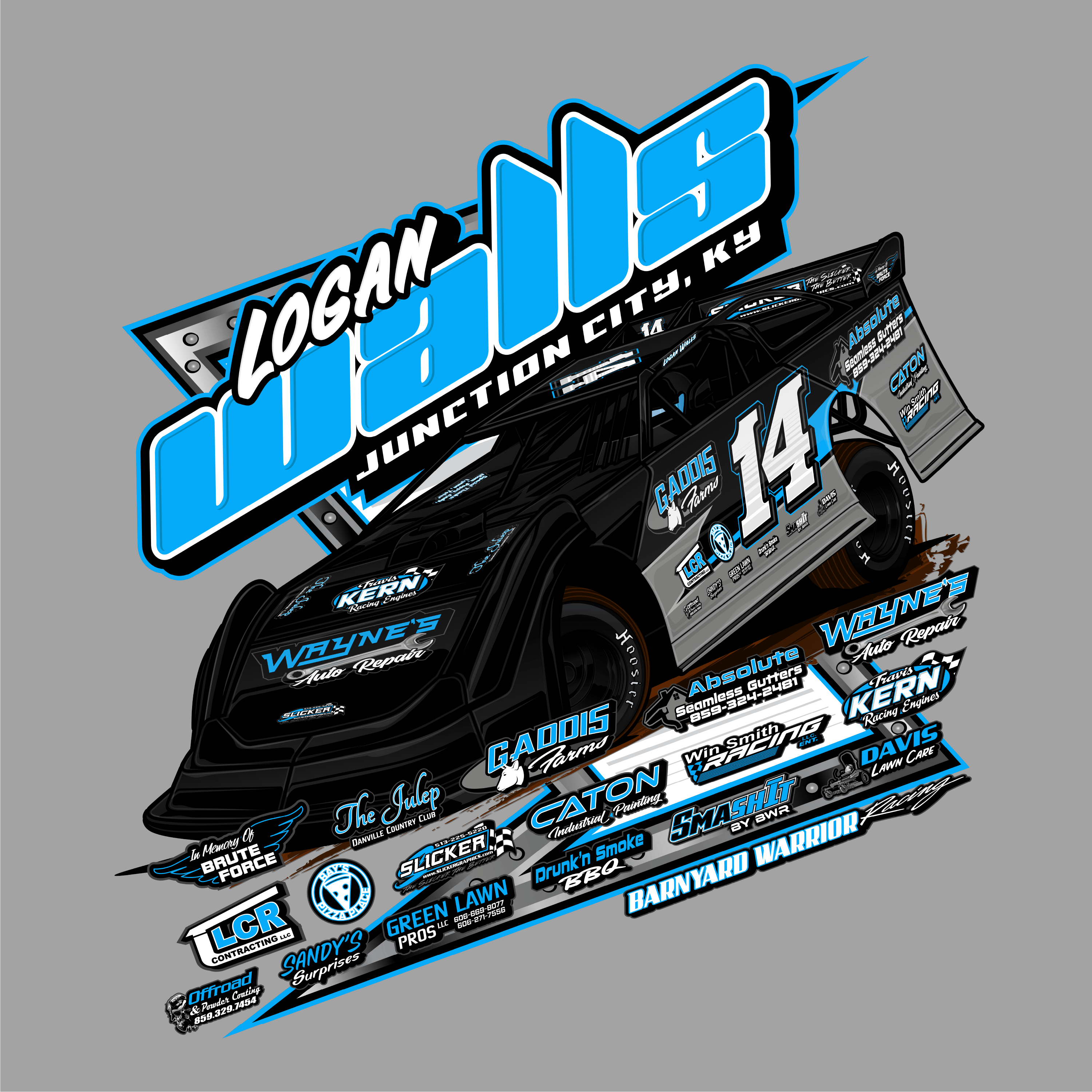Logan Walls 2024 Racing Shirt - Cement Grey