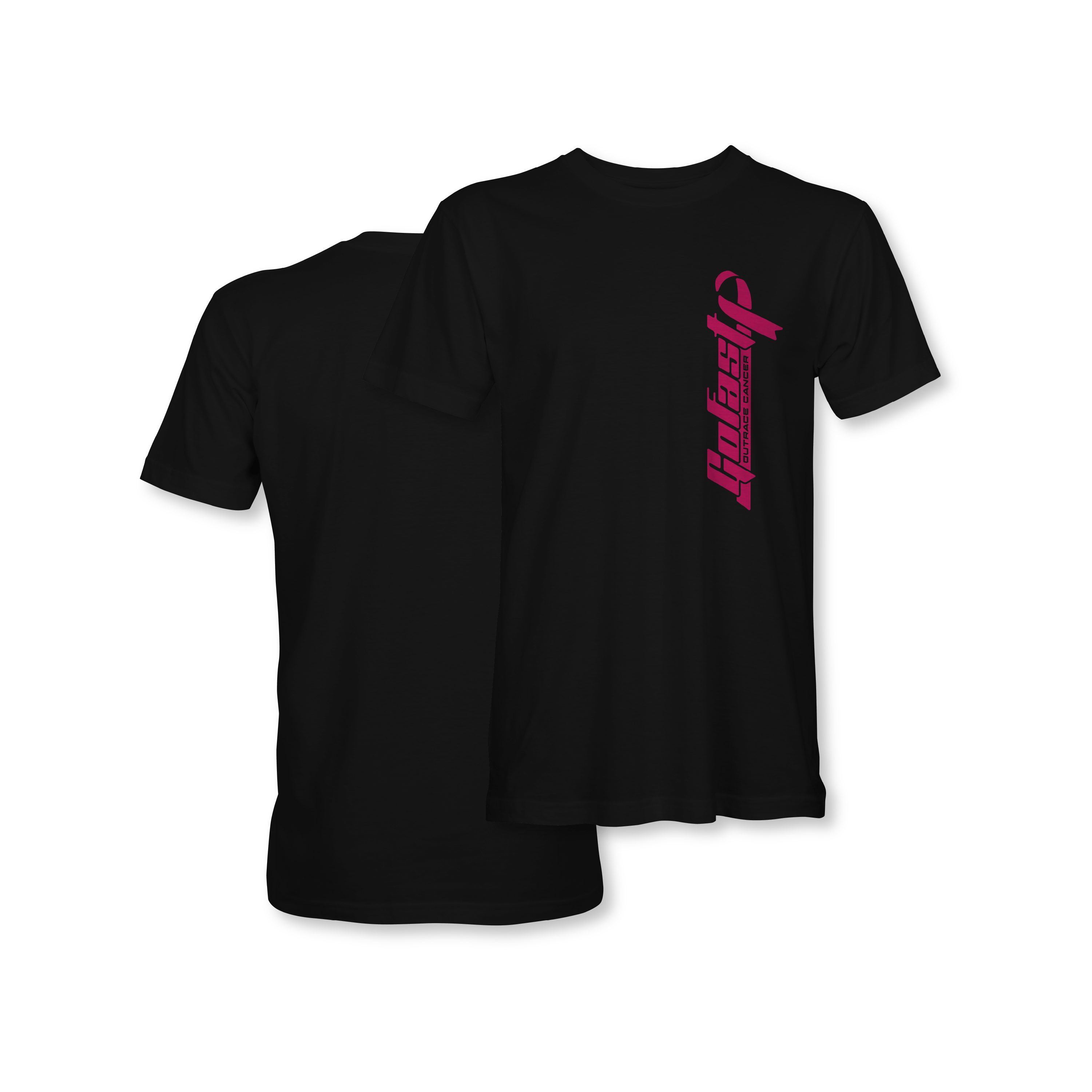 GoFast Outrace Cancer - Breast Cancer Awareness Shirt - Black