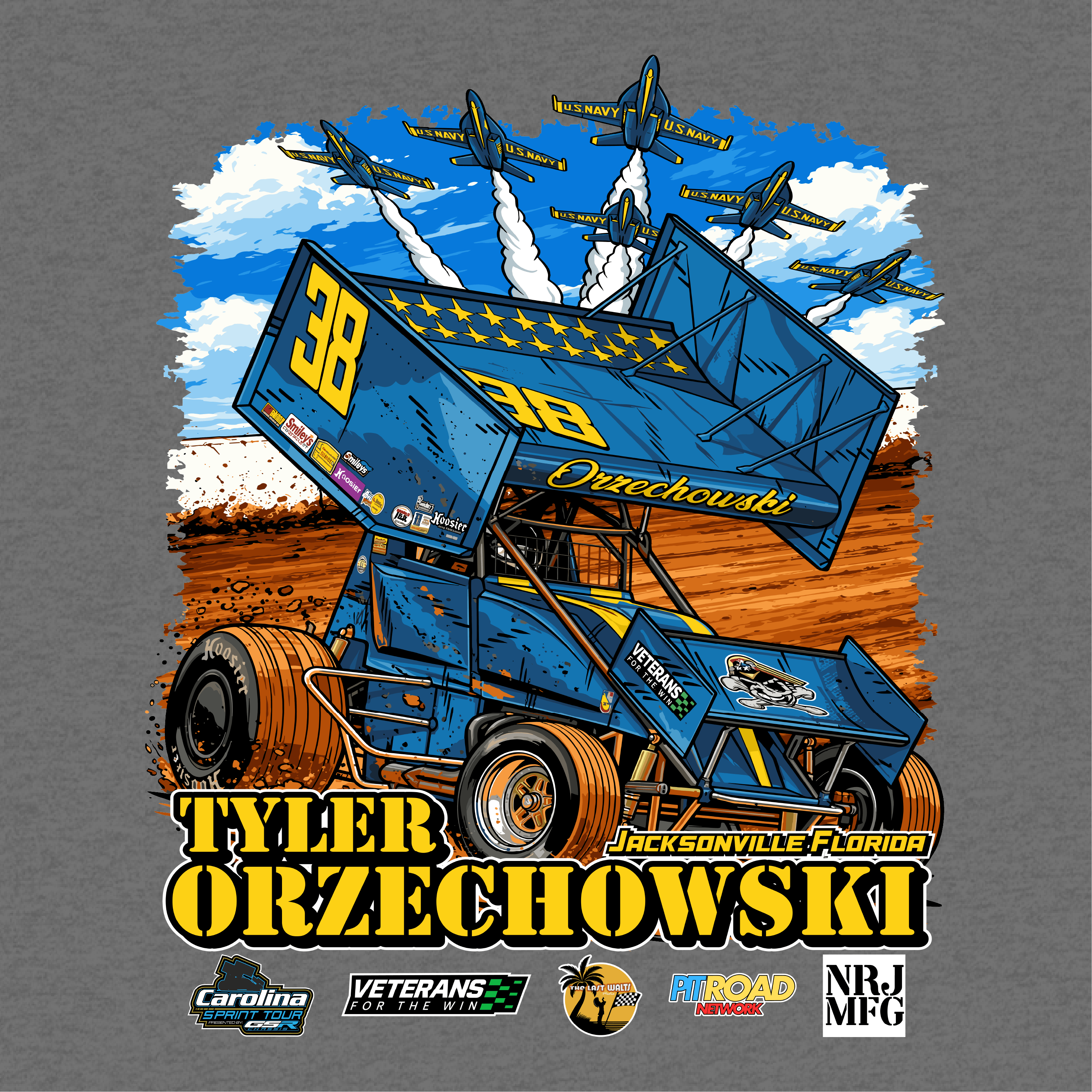 Tyler Orzechowski 2026 Blue Angels Gunmetal Hoodie