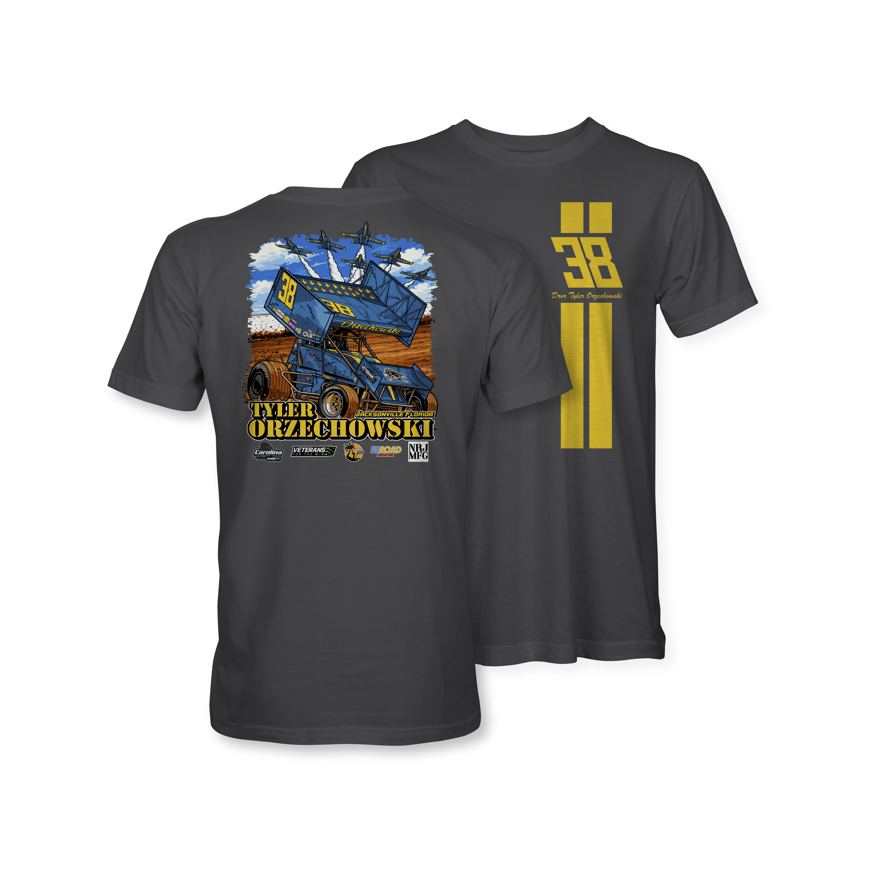 Tyler Orzechowski 2026 Blue Angels Charcoal T-Shirt