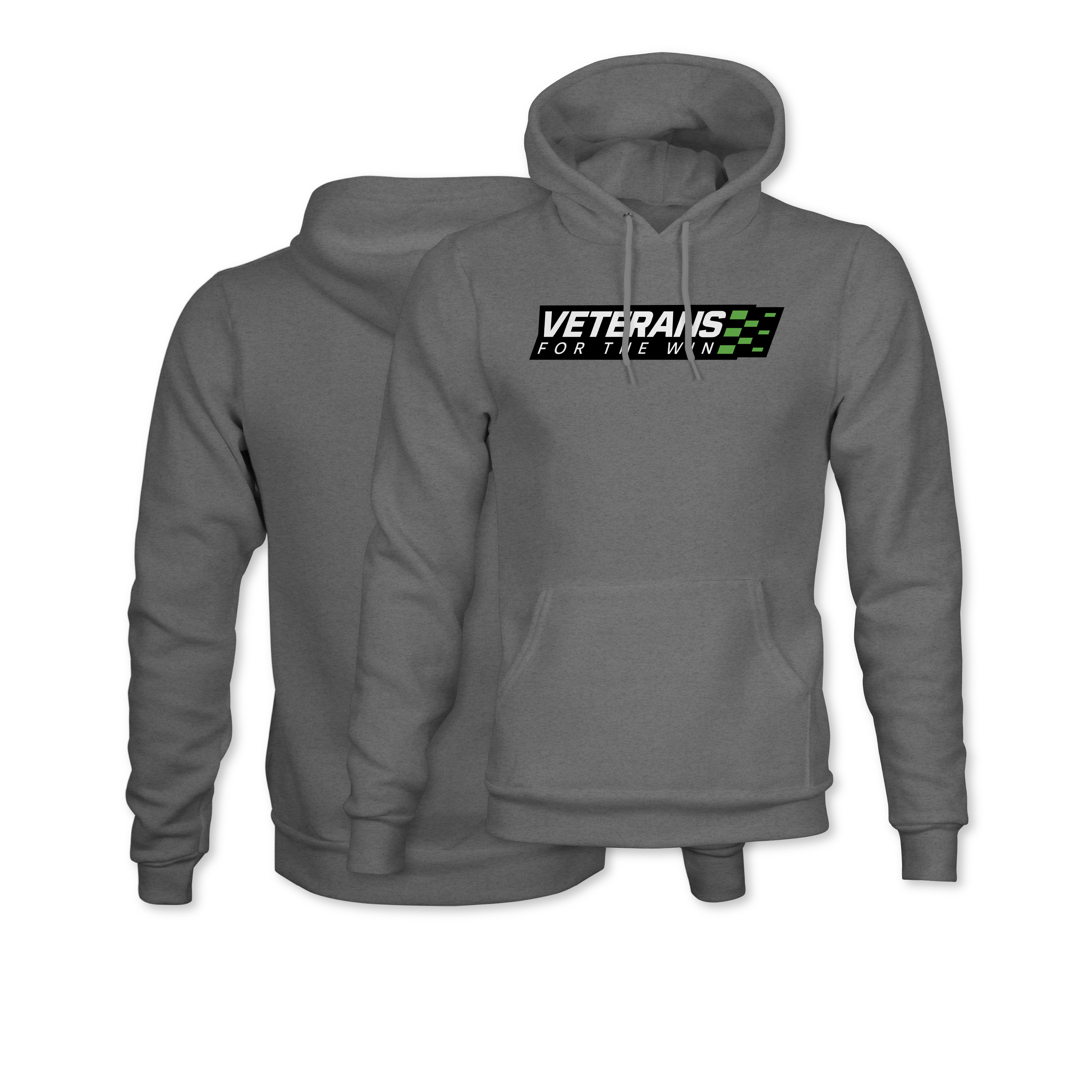 Veterans For The Win Gunmetal Logo Hoodie