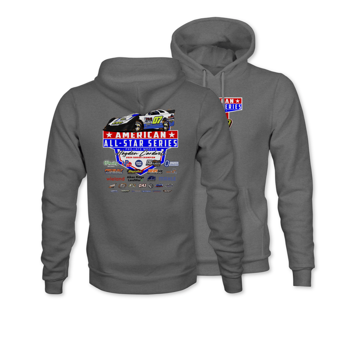 American All - Star Series Gunmetal 2025 Sponsors Hoodie