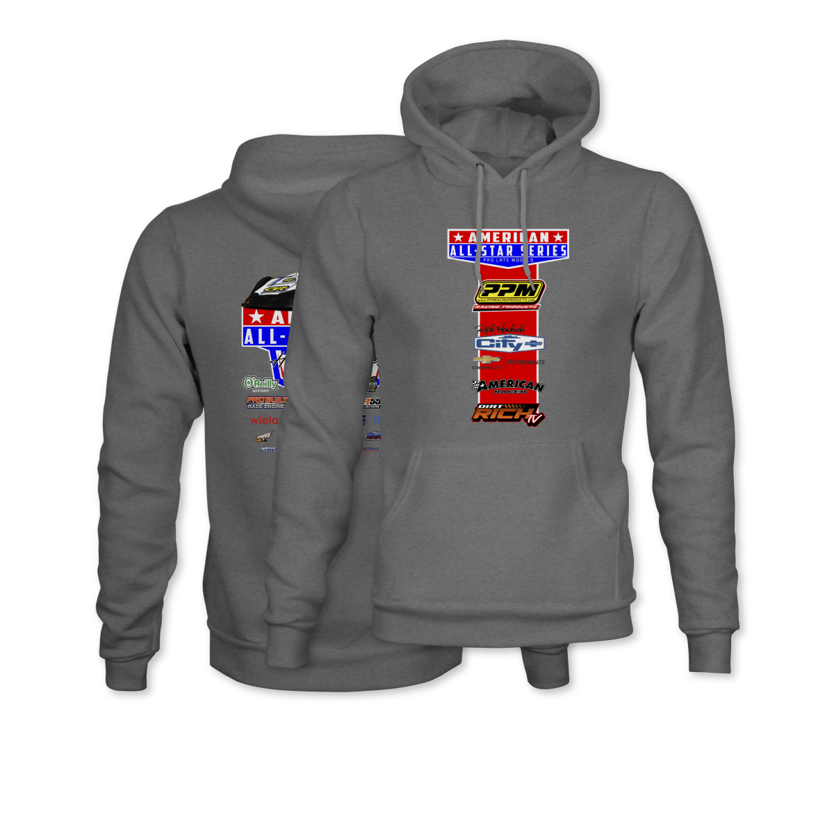 American All - Star Series Gunmetal 2025 Sponsors Hoodie