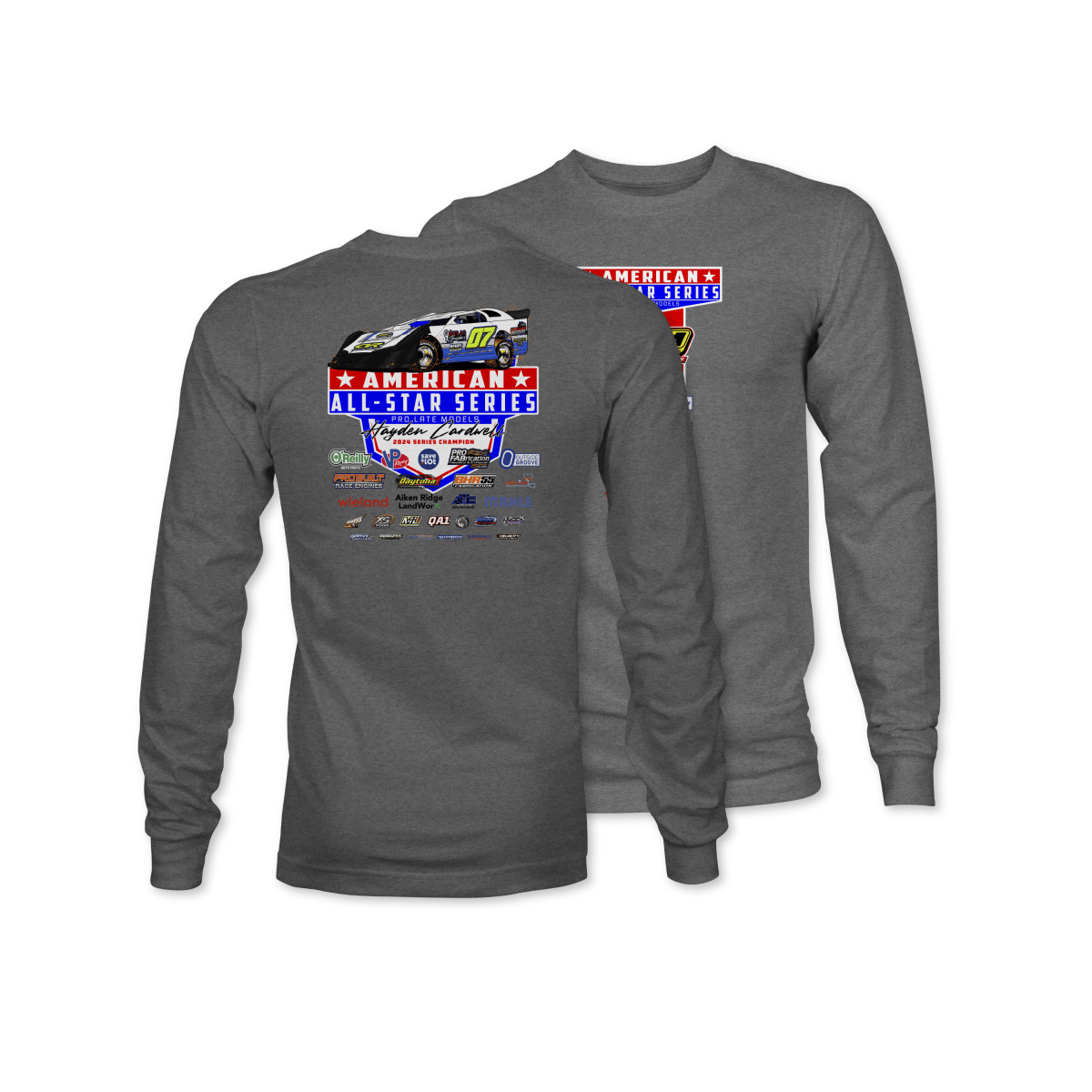 American All - Star Series Gunmetal 2025 Sponsors Long Sleeve Shirt