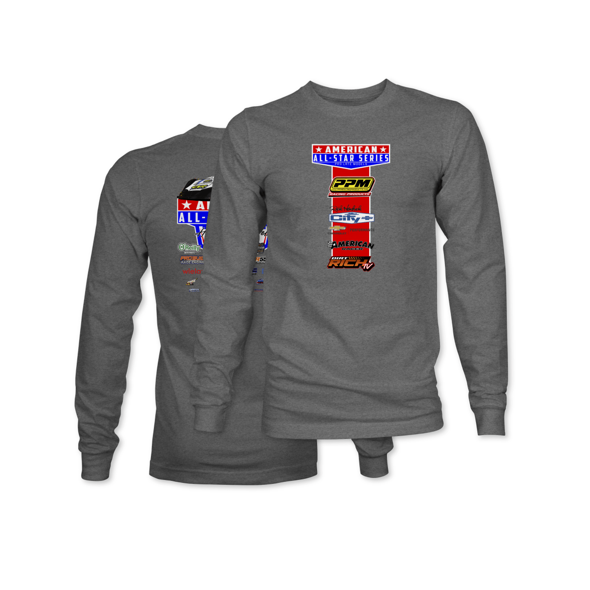 American All - Star Series Gunmetal 2025 Sponsors Long Sleeve Shirt