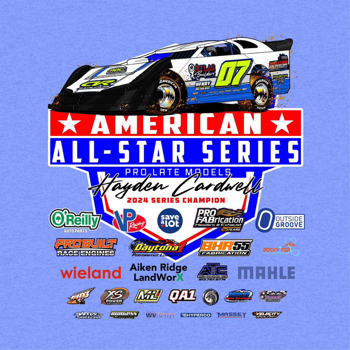 American All - Star Series Heather Royal 2025 Sponsors Shirt