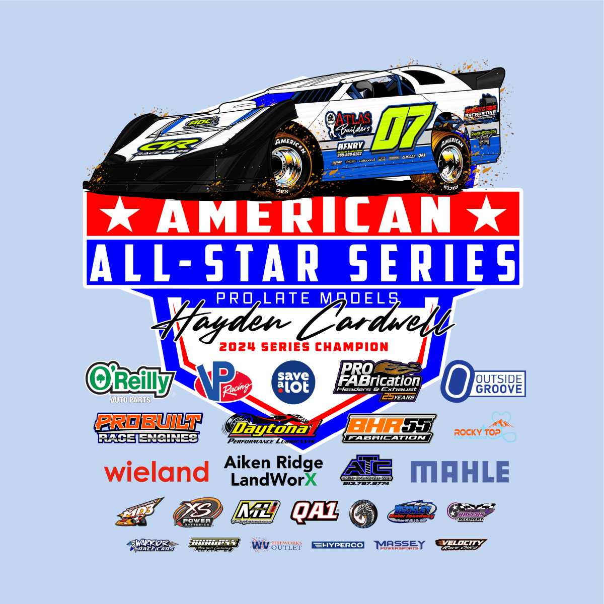 American All - Star Series Light Blue 2025 Sponsors Shirt