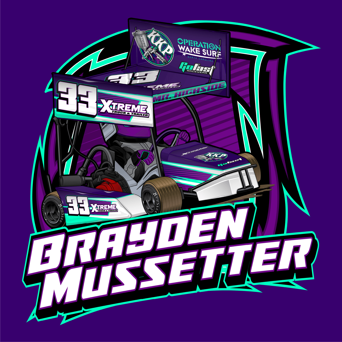 Brayden Mussetter Purple 2024 Kart Shirt