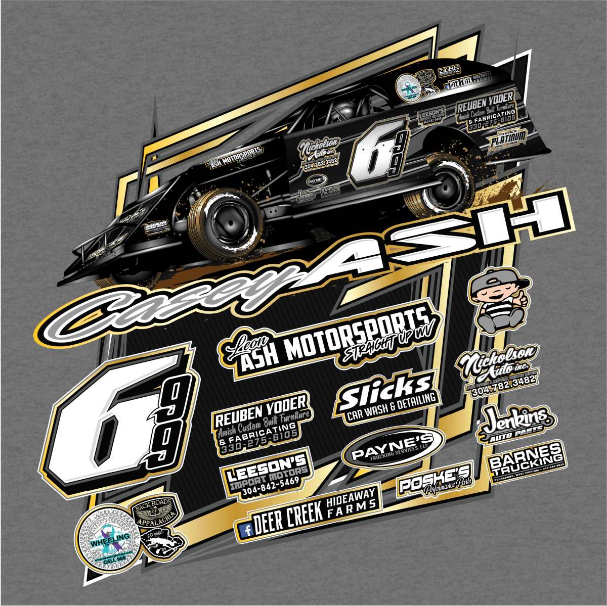 Casey Ash Gunmetal 2024 Dirt Modified Hoodie