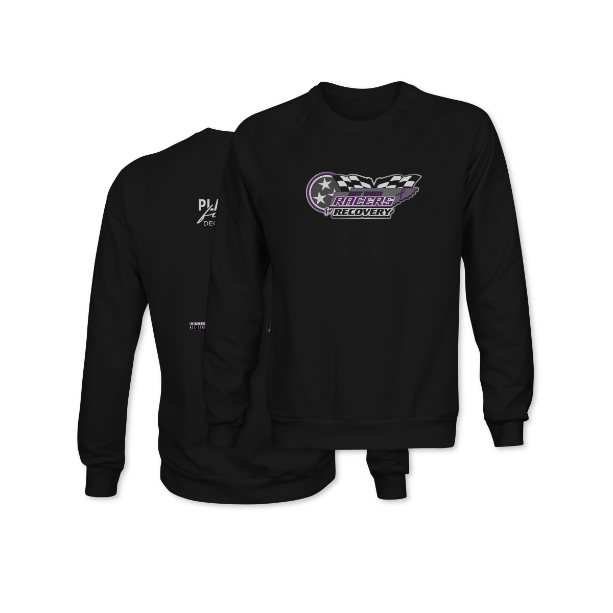 Dirt Track Racers for Recovery Black Jeremiah 29:11 Crewneck