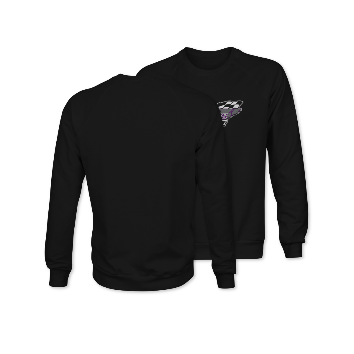 Dirt Track Racers for Recovery Black Logo Crewneck