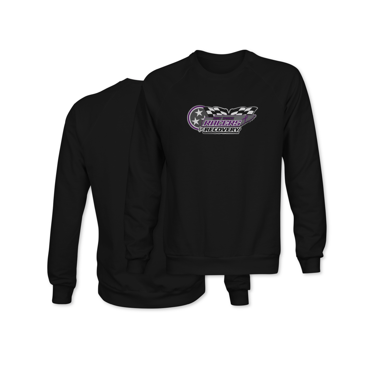 Dirt Track Racers for Recovery Black Logo Crewneck