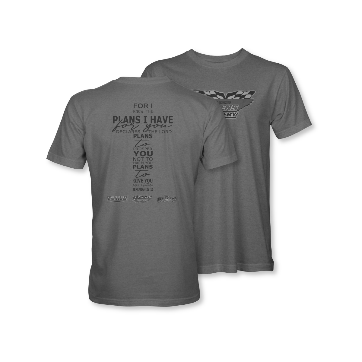 Dirt Track Racers for Recovery Ghosted Jeremiah 29:11 T-Shirt