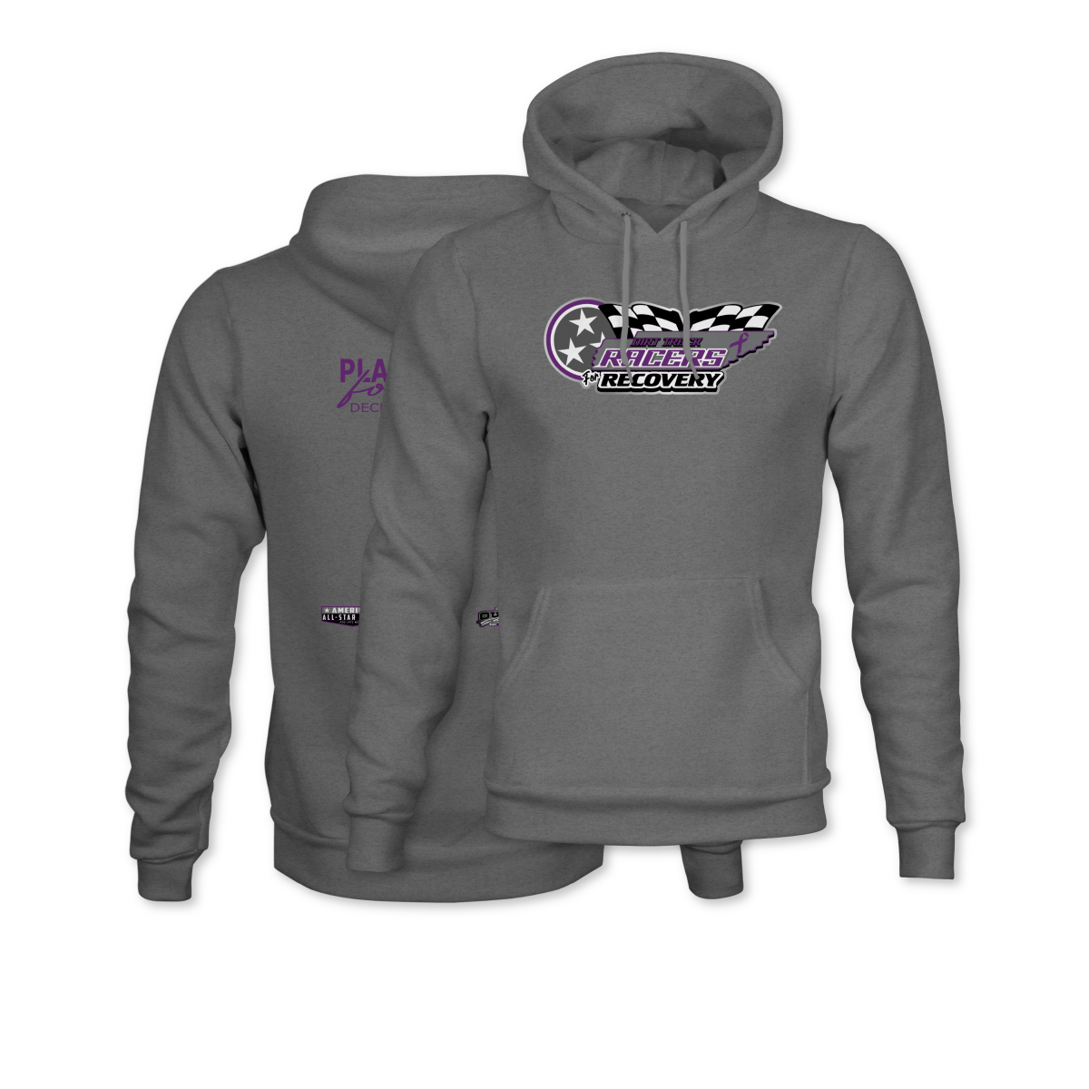 Dirt Track Racers for Recovery Gunmetal Jeremiah 29:11 Hoodie