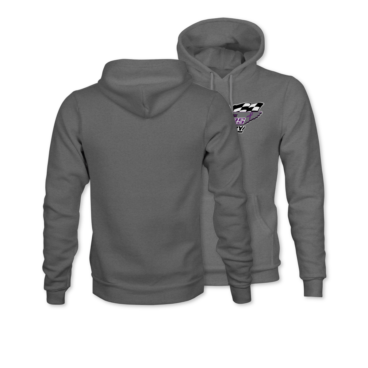 Dirt Track Racers for Recovery Gunmetal Logo Hoodie