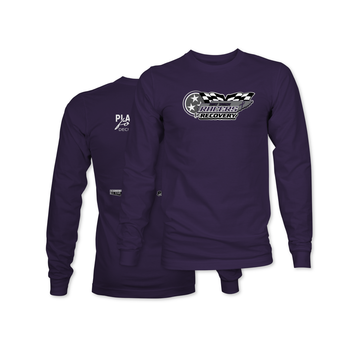 Dirt Track Racers for Recovery Purple Jeremiah 29:11 Long Sleeve